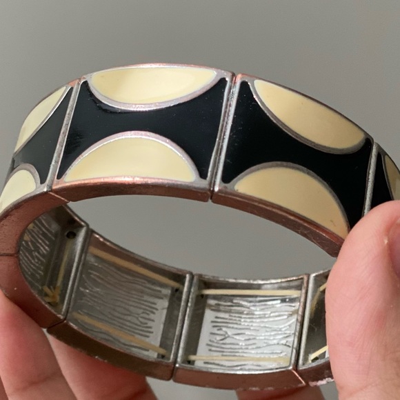 Elastic Yellow and Black Bangle/Bracelet - Picture 1 of 2